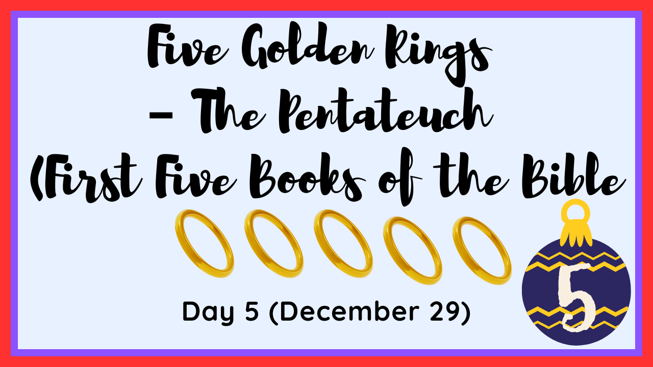 Elegant design of five golden rings for the carol